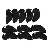 Maxbell 11Pieces Golf Iron Headcover Protector Guard, Golf Clubs Headcovers Numbered Black