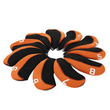 Maxbell 11Pieces Golf Iron Headcover Protector Guard, Golf Clubs Headcovers Numbered Orange