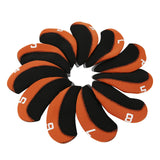 Maxbell 11Pieces Golf Iron Headcover Protector Guard, Golf Clubs Headcovers Numbered Orange