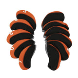 Maxbell 11Pieces Golf Iron Headcover Protector Guard, Golf Clubs Headcovers Numbered Orange