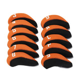 Maxbell 11Pieces Golf Iron Headcover Protector Guard, Golf Clubs Headcovers Numbered Orange