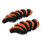 Maxbell 11Pieces Golf Iron Headcover Protector Guard, Golf Clubs Headcovers Numbered Orange