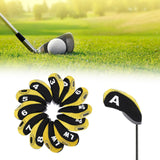 Maxbell Golf Iron Head Covers Set Golf Wedges Headcovers Protector Guard Golfers Yellow