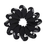 Maxbell Golf Iron Head Covers Set Golf Wedges Headcovers Protector Guard Golfers Black