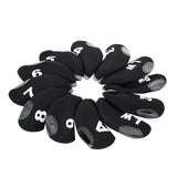 Maxbell Golf Iron Head Covers Set Golf Wedges Headcovers Protector Guard Golfers Black