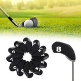 Maxbell Golf Iron Head Covers Set Golf Wedges Headcovers Protector Guard Golfers Black