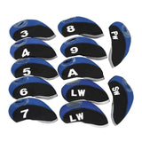 Maxbell Golf Iron Head Covers Set Golf Wedges Headcovers Protector Guard Golfers Blue