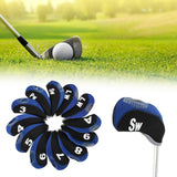 Maxbell Golf Iron Head Covers Set Golf Wedges Headcovers Protector Guard Golfers Blue