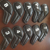 Maxbell 10Pcs PU Golf Iron Covers Set Golf Club Head Cover Training Equipment Sticky