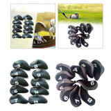 Maxbell 10 Pieces Golf Club Covers for Irons with Large Number Neoprene Headcovers Black