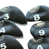 Maxbell 10 Pieces Golf Club Covers for Irons with Large Number Neoprene Headcovers Black