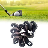 Maxbell 10 Pieces Golf Club Covers for Irons with Large Number Neoprene Headcovers Black Gray