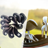 Maxbell 10 Pieces Golf Club Covers for Irons with Large Number Neoprene Headcovers Black Gray