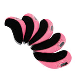 Maxbell 10Pcs Golf Irons Head Cover Set with Transparent View Windows Replacement black and pink