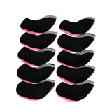 Maxbell 10Pcs Golf Irons Head Cover Set with Transparent View Windows Replacement black and pink