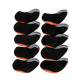 Maxbell 10Pcs Golf Irons Head Cover Set with Transparent View Windows Replacement black and orange