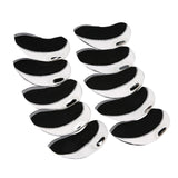 Maxbell 10Pcs Golf Irons Head Cover Set with Transparent View Windows Replacement white black