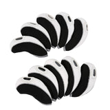 Maxbell 10Pcs Golf Irons Head Cover Set with Transparent View Windows Replacement white black