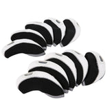 Maxbell 10Pcs Golf Irons Head Cover Set with Transparent View Windows Replacement white black