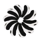 Maxbell 10Pcs Golf Irons Head Cover Set with Transparent View Windows Replacement white black