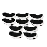 Maxbell 10Pcs Golf Irons Head Cover Set with Transparent View Windows Replacement white black