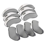 Maxbell 10Pcs Golf Irons Head Cover Set with Transparent View Windows Replacement gray white