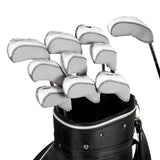 Maxbell 10Pcs Golf Irons Head Cover Set with Transparent View Windows Replacement gray white