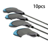 Maxbell 10Pcs Golf Irons Head Cover Set with Transparent View Windows Replacement gray blue