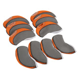 Maxbell 10Pcs Golf Irons Head Cover Set with Transparent View Windows Replacement orange gray