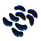 Maxbell 11Pcs Golf Iron Head Covers Neoprene Headcovers Protective Covers Blue Black