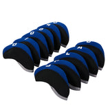 Maxbell 11Pcs Golf Iron Head Covers Neoprene Headcovers Protective Covers Blue Black