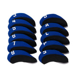 Maxbell 11Pcs Golf Iron Head Covers Neoprene Headcovers Protective Covers Blue Black