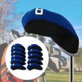 Maxbell 11Pcs Golf Iron Head Covers Neoprene Headcovers Protective Covers Blue Black