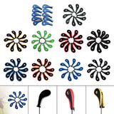Maxbell 10Pcs Golf Iron Headcover Set Golf Club Head Cover Putter for Outdoor Sports Black and Blue Side