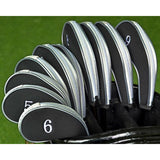 Maxbell 10Pcs Golf Iron Headcover Set Golf Club Head Cover Putter for Outdoor Sports Grey and Black