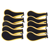 Maxbell 10Pcs Golf Iron Headcover Set Golf Club Head Cover Putter for Outdoor Sports Yellow and Black