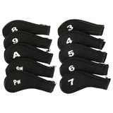 Maxbell 10Pcs Golf Iron Headcover Set Golf Club Head Cover Putter for Outdoor Sports Black