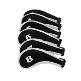 Maxbell 10Pcs Golf Iron Headcover Set Golf Club Head Cover Putter for Outdoor Sports Black and White