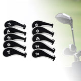 Maxbell 10Pcs Golf Iron Headcover Set Golf Club Head Cover Putter for Outdoor Sports Black and White