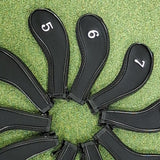 Maxbell 10Pcs Golf Iron Covers Set Golf Club Headcover Sleeve Training Equipment 18.5cmx6.6cm