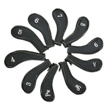 Maxbell 10Pcs Golf Iron Covers Set Golf Club Headcover Sleeve Training Equipment 18.5cmx6.6cm