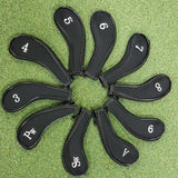 Maxbell 10Pcs Golf Iron Covers Set Golf Club Headcover Sleeve Training Equipment 18.5cmx6.6cm