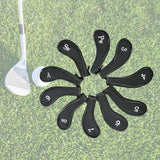 Maxbell 10Pcs Golf Iron Covers Set Golf Club Headcover Sleeve Training Equipment 18.5cmx6.6cm