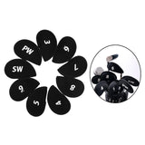 Maxbell 10Pcs Golf Iron Covers Set Golf Club Headcover Sleeve Training Equipment 15cmx8.5cm