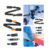 Maxbell Ski Carry Strap Belt Tool Anti Scratches Equipments for Families Black