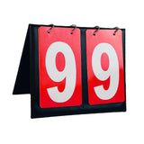 Maxbell 2 Digit Score Keeper Flips up Tabletop Scoreboard for Basketball Ball Red