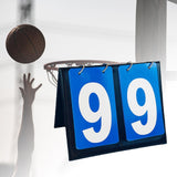 Maxbell 2 Digit Score Keeper Flips up Tabletop Scoreboard for Basketball Ball Blue