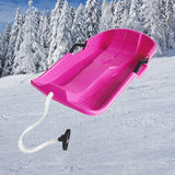 Maxbell Snowboard Toboggan with Pull Rope Sand Sliding Board for Skating Skiing Pink