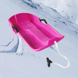 Maxbell Snowboard Toboggan with Pull Rope Sand Sliding Board for Skating Skiing Pink