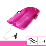 Maxbell Snowboard Toboggan with Pull Rope Sand Sliding Board for Skating Skiing Pink
